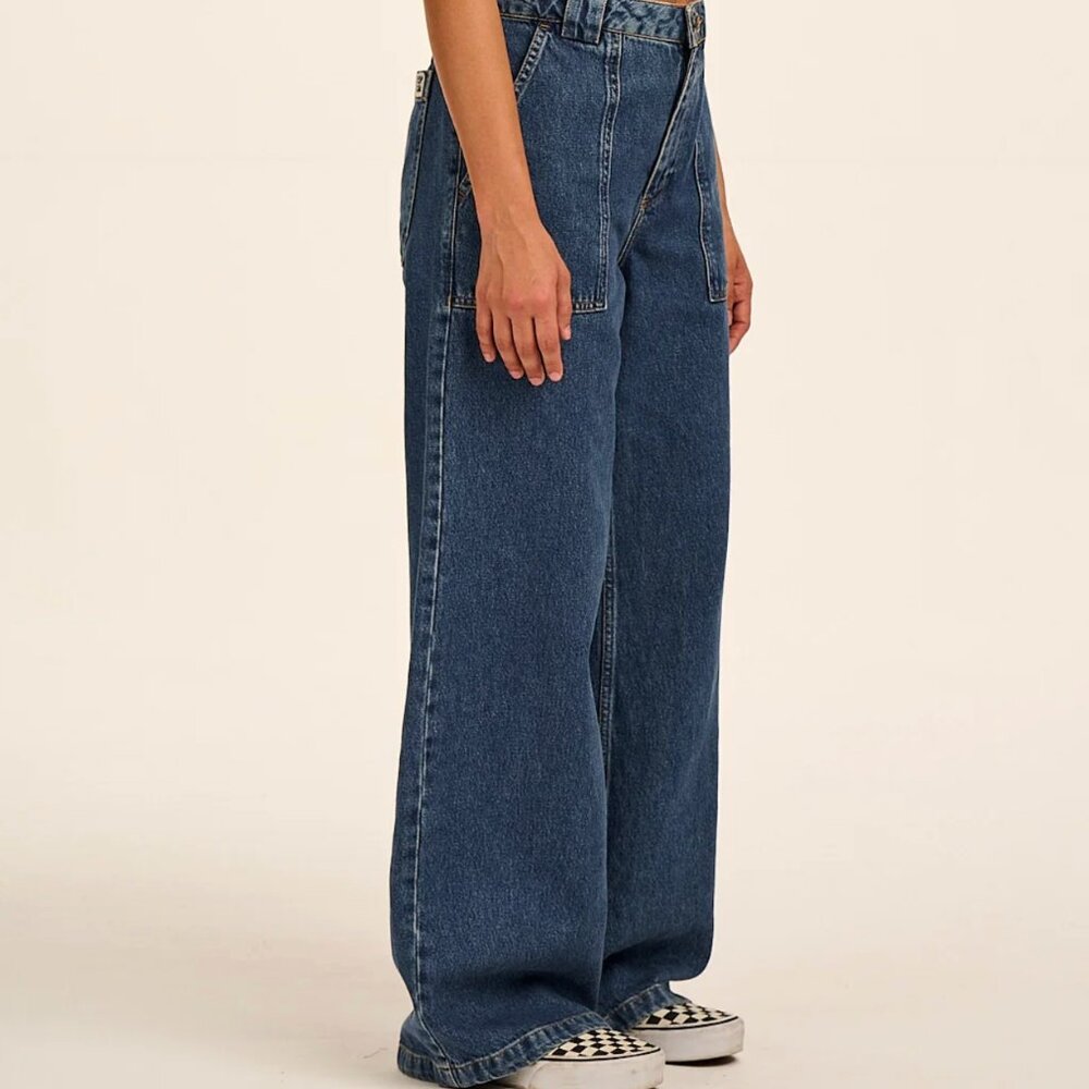 Lucy & Yak High-Rise Wide-Leg Jeans – W34/R